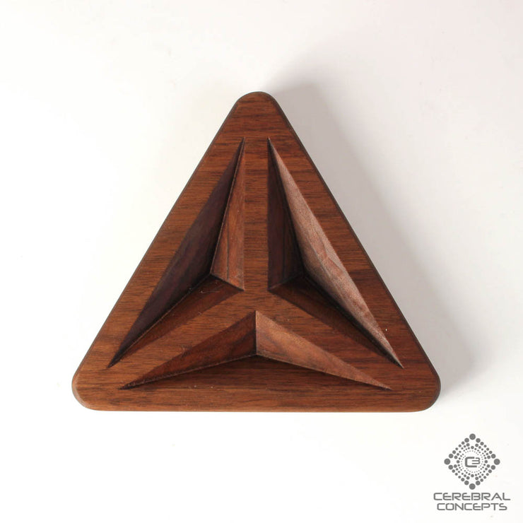 Tetrahedron - Carved Wood Tray - By Cerebral Concepts