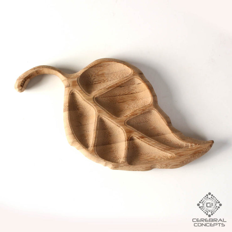 Luscious Leaf - Carved Wood Tray - By Cerebral Concepts
