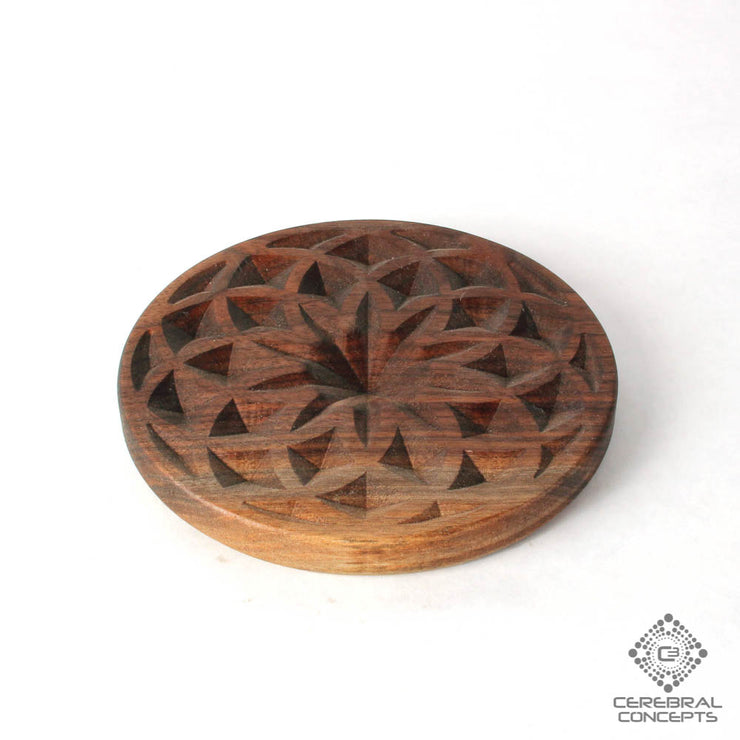 Peculiar Petals - Carved Wood Tray - By Cerebral Concepts