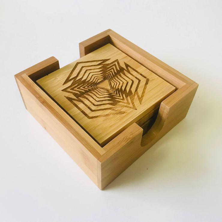 Shattered Shapes - Bamboo Coaster Set